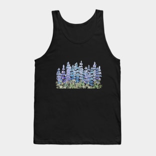 blue purple lupin flowers field horizontal Tank Top